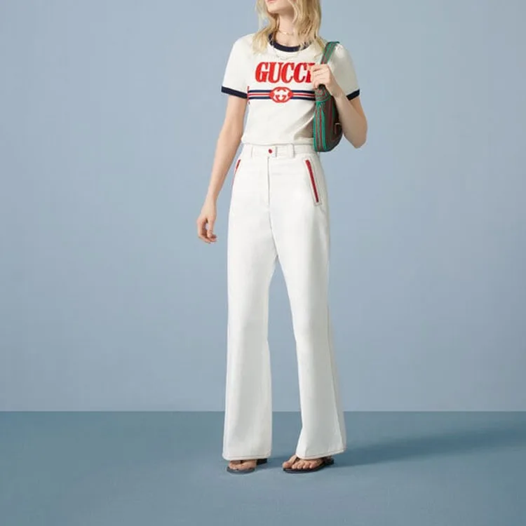 Футболка GUCCI SS23 Regular женская, классический крой, Ecru — фото 4