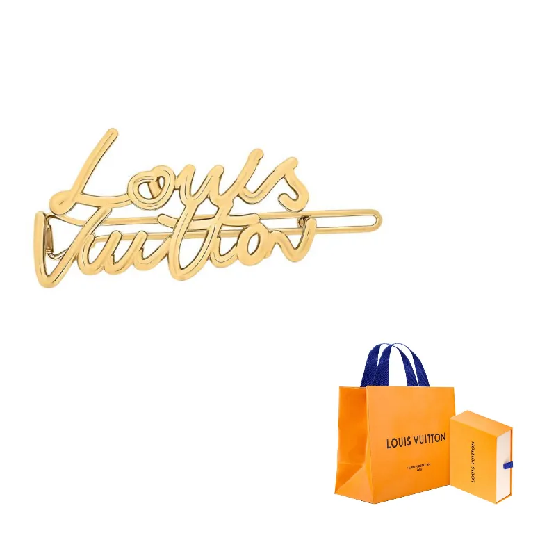 LOUIS VUITTON Заколка для волос женская золотая
