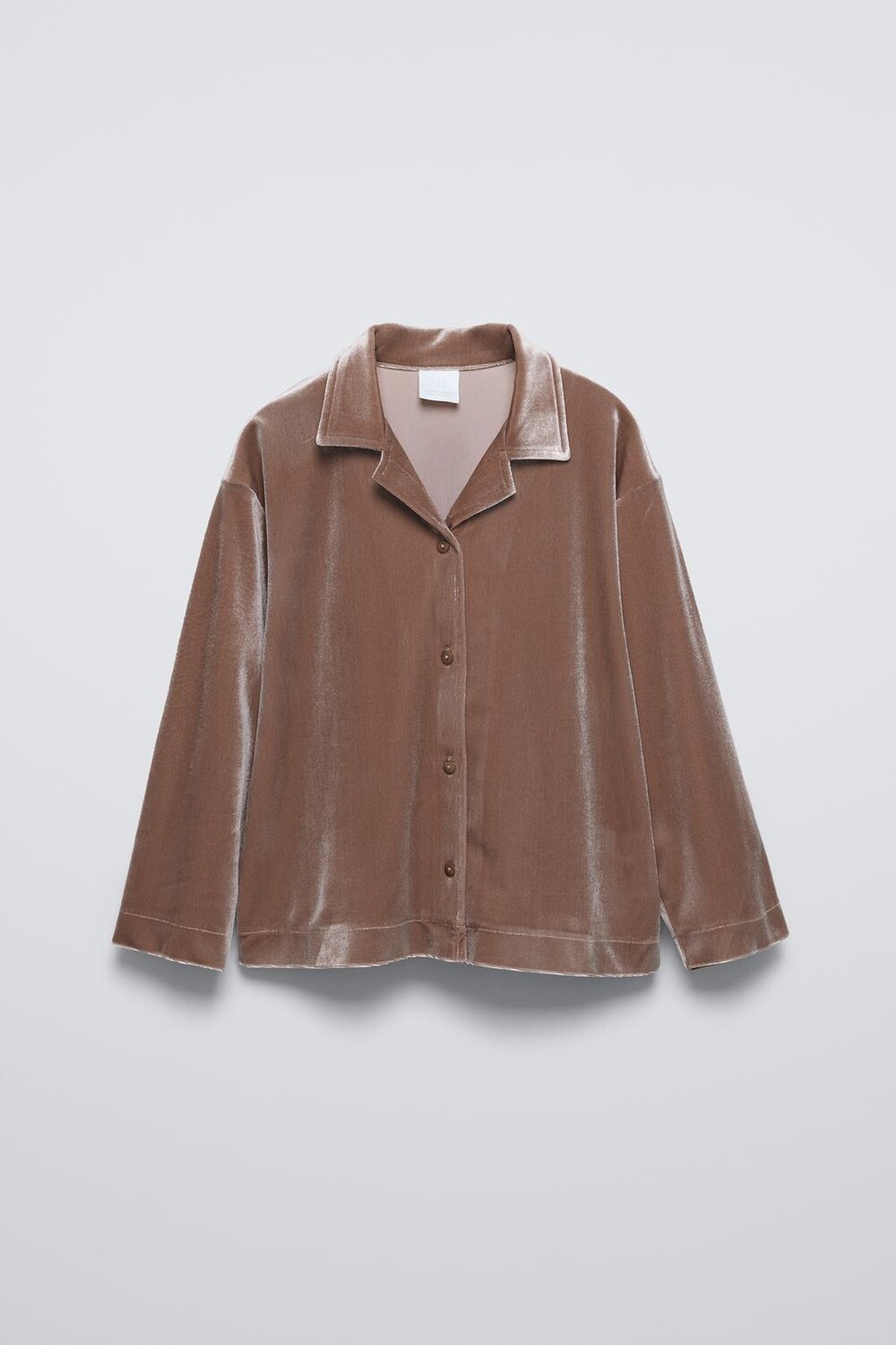 

Бархатная рубашка ZARA, бежевый