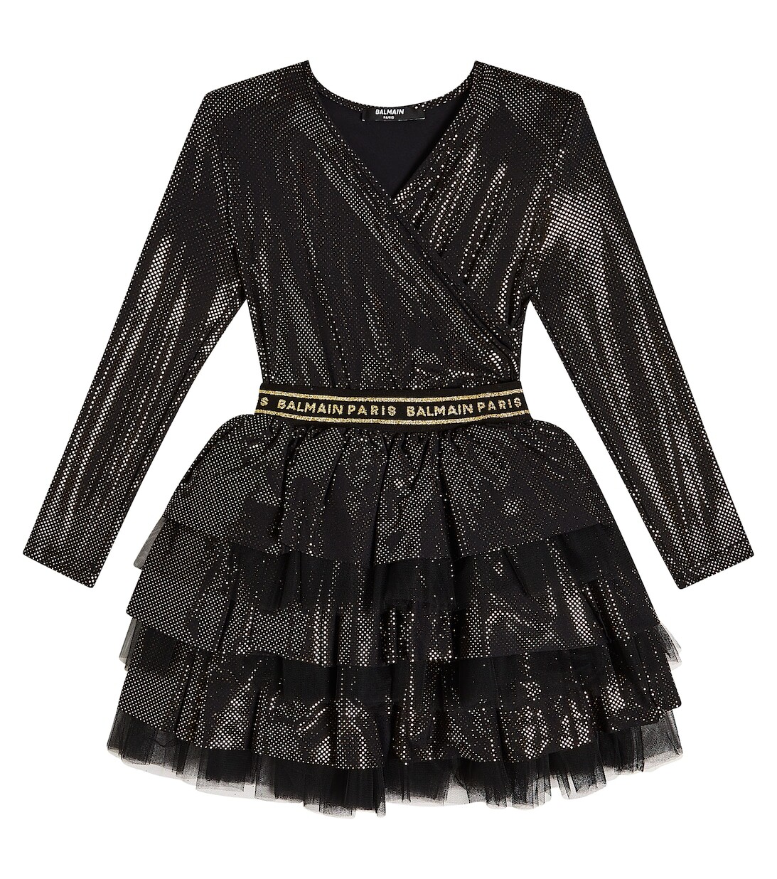 

Многоуровневое платье Balmain, черный