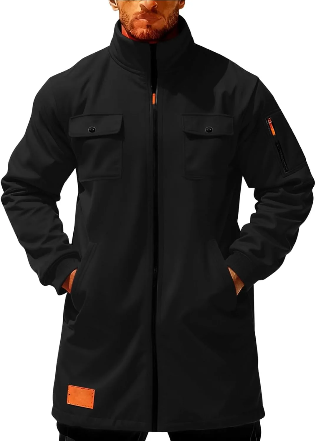 

Мужская толстовка с капюшоном на молнии, флисовая, теплая