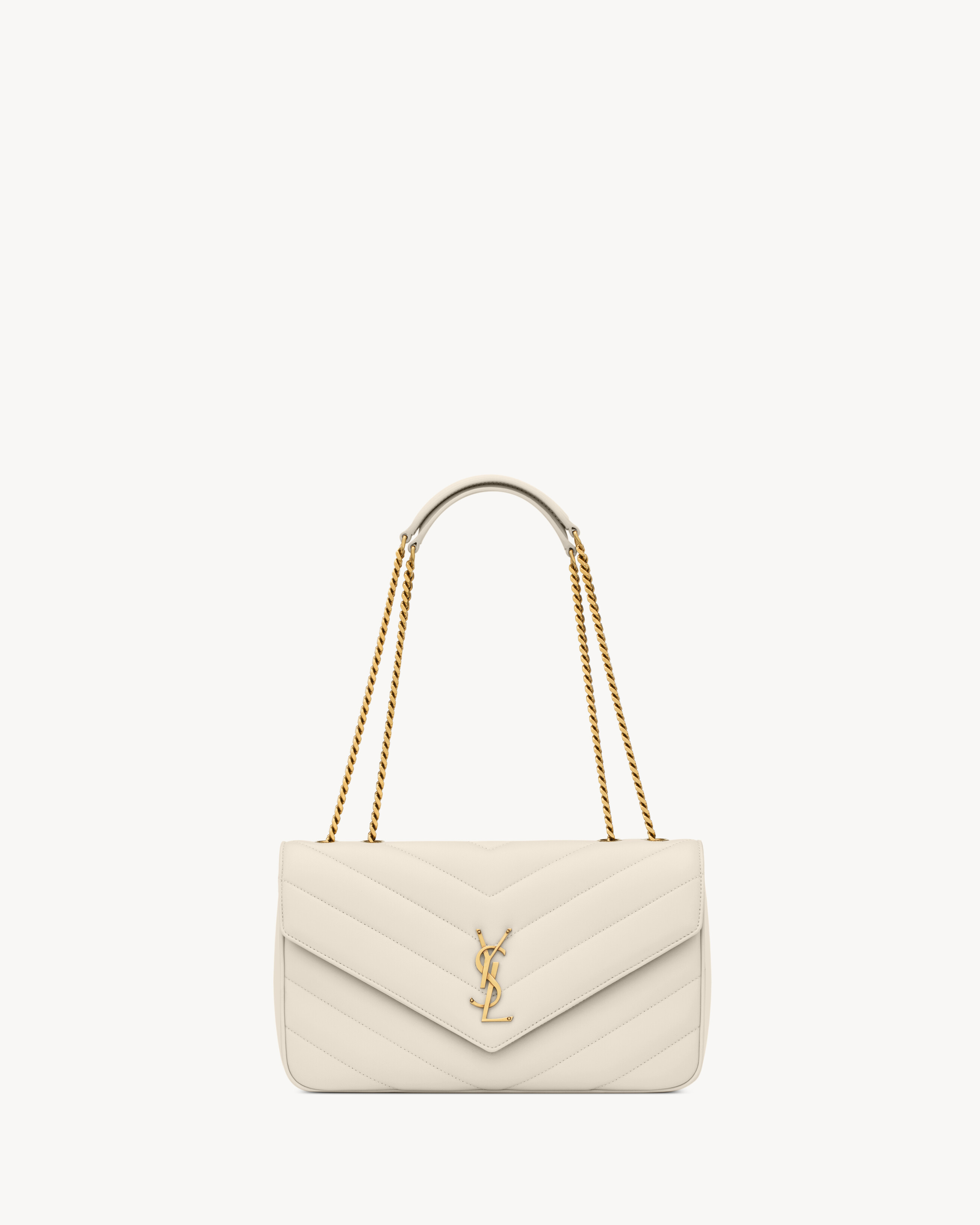 

Цепочная сумка из мягкой овчины Saint Laurent, белый