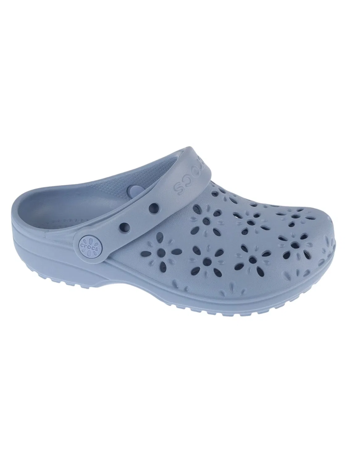 Детские сандалии Crocs Classic Floral Cut Out Clog Kids синего цвета