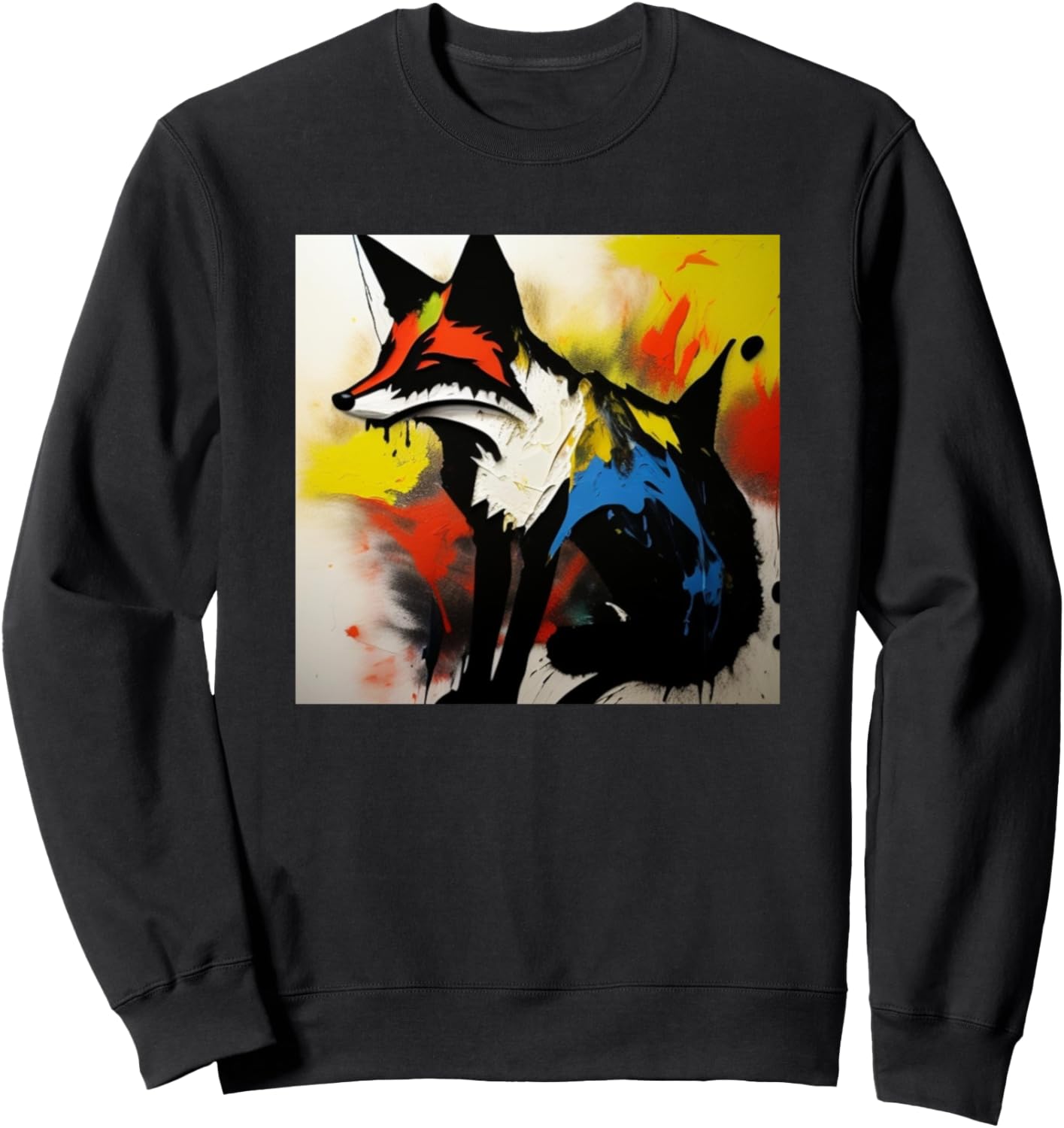 

Экспрессионистское искусство с силуэтом лисы. Толстовка для любителей лис Foxes Sly Animals Women Girls | Kids Men Boys Gift, черный