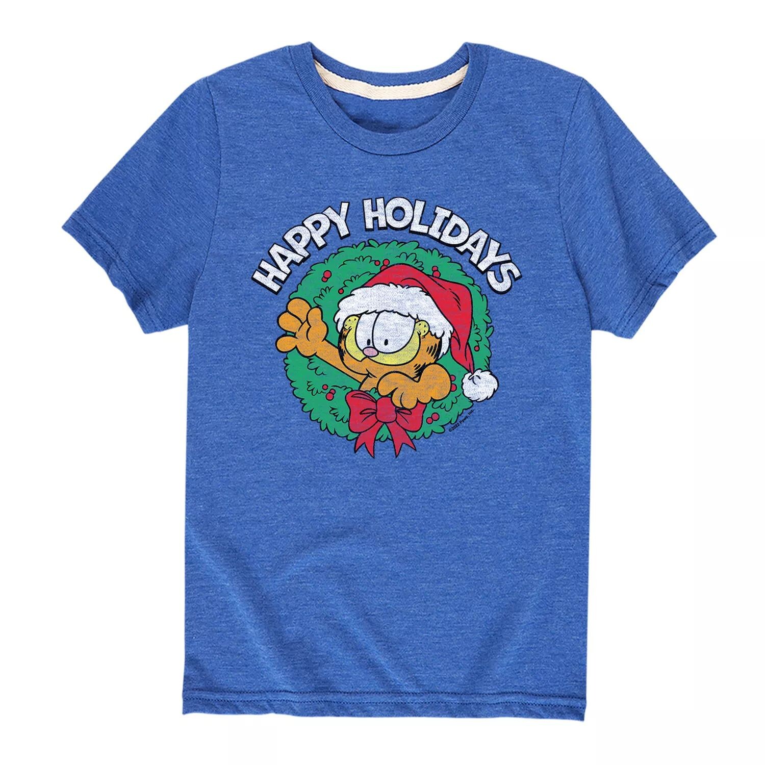 

Футболка с рисунком Garfield Happy Holidays для мальчиков 8–20 лет Licensed Character, синий