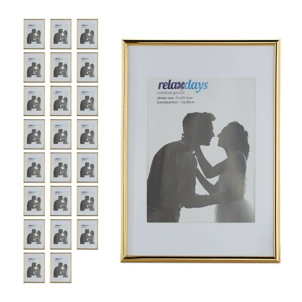 

24 x Рамка для фотографий Relaxdays A4 gold, золотой