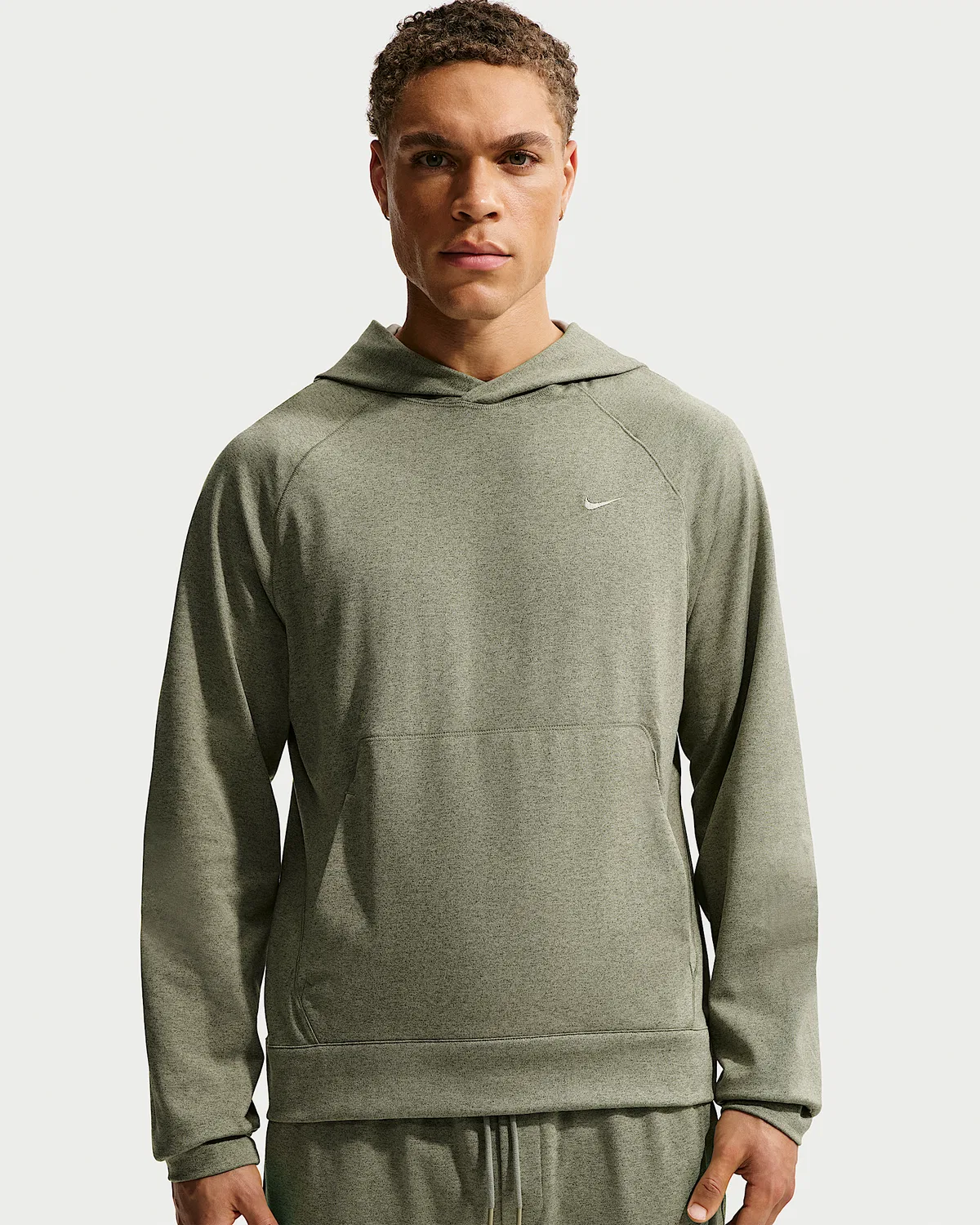 Мужская спортивная худи Nike Primary NanoKnit Dri-FIT с защитой от УФ, Light Army/Medium Olive/Heather/Light Army