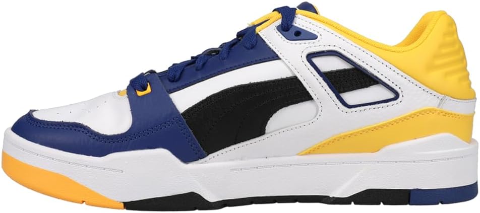 Мужские кроссовки PUMA Slipstream из кожи на шнуровке, повседневные - синие, белые, желтые — фото 3