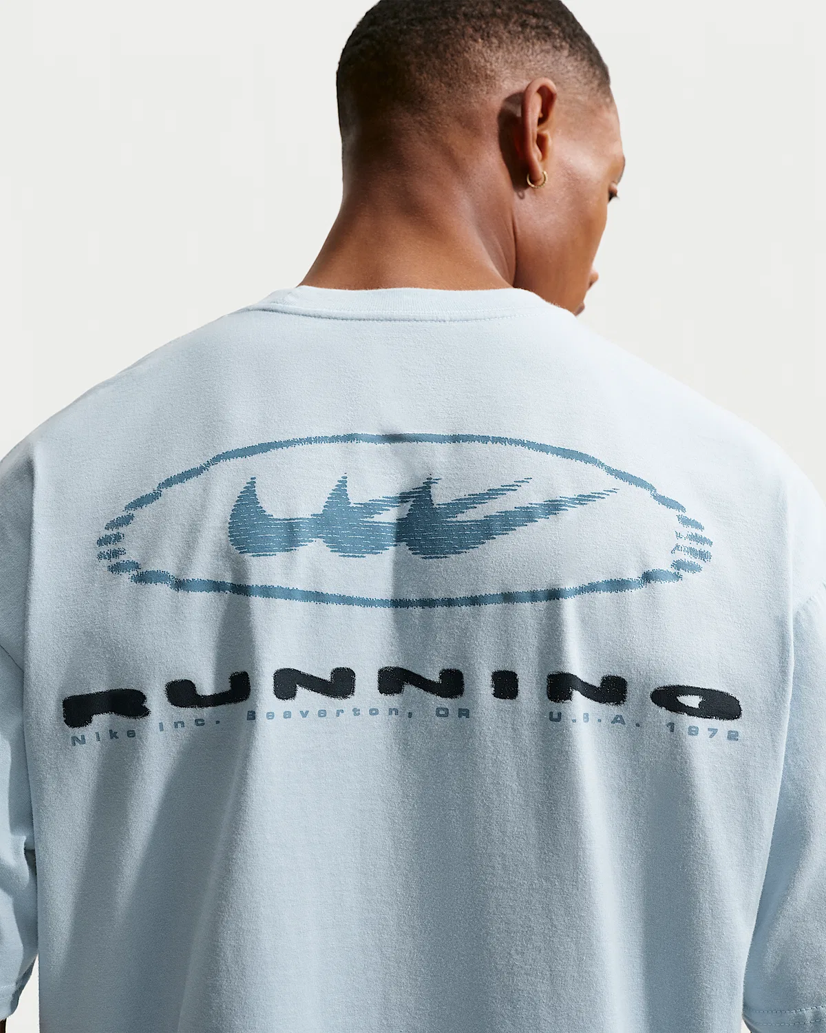 Мужская футболка для бега с коротким рукавом Nike, Light Armory Blue/Thunder Blue — фото 2
