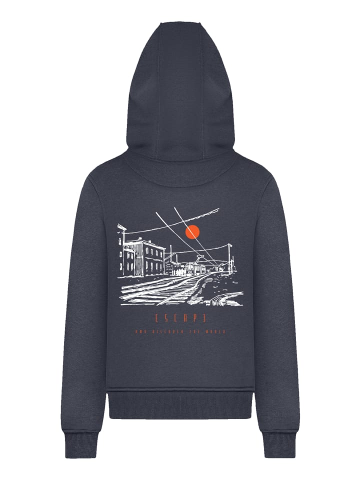 

F4NT4STIC Худи Escape Discover the World Town Train Station темно-синего цвета