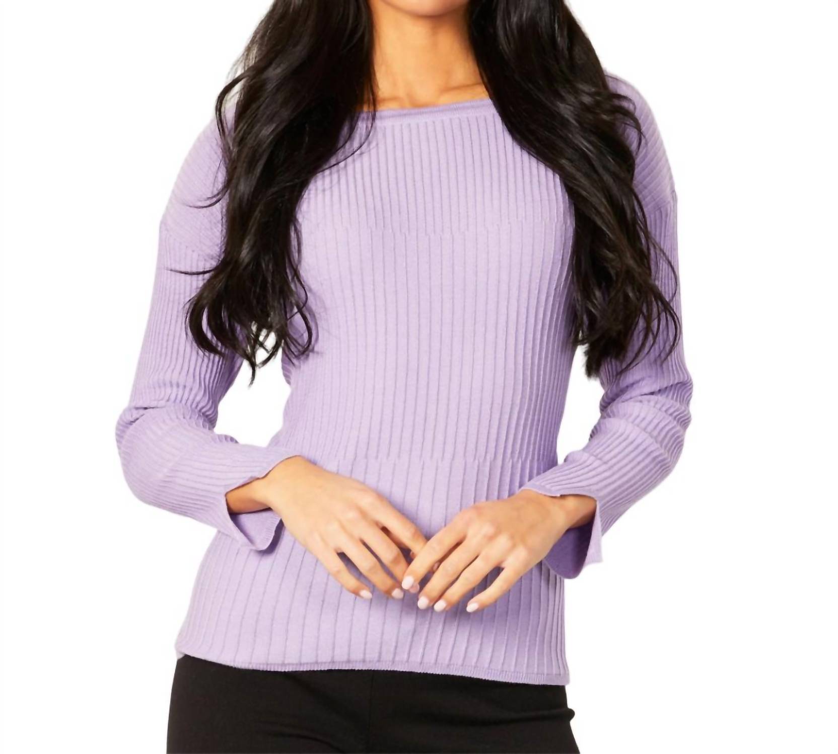 

Топ с круглым вырезом в рубчик, сиреневый Angel Apparel