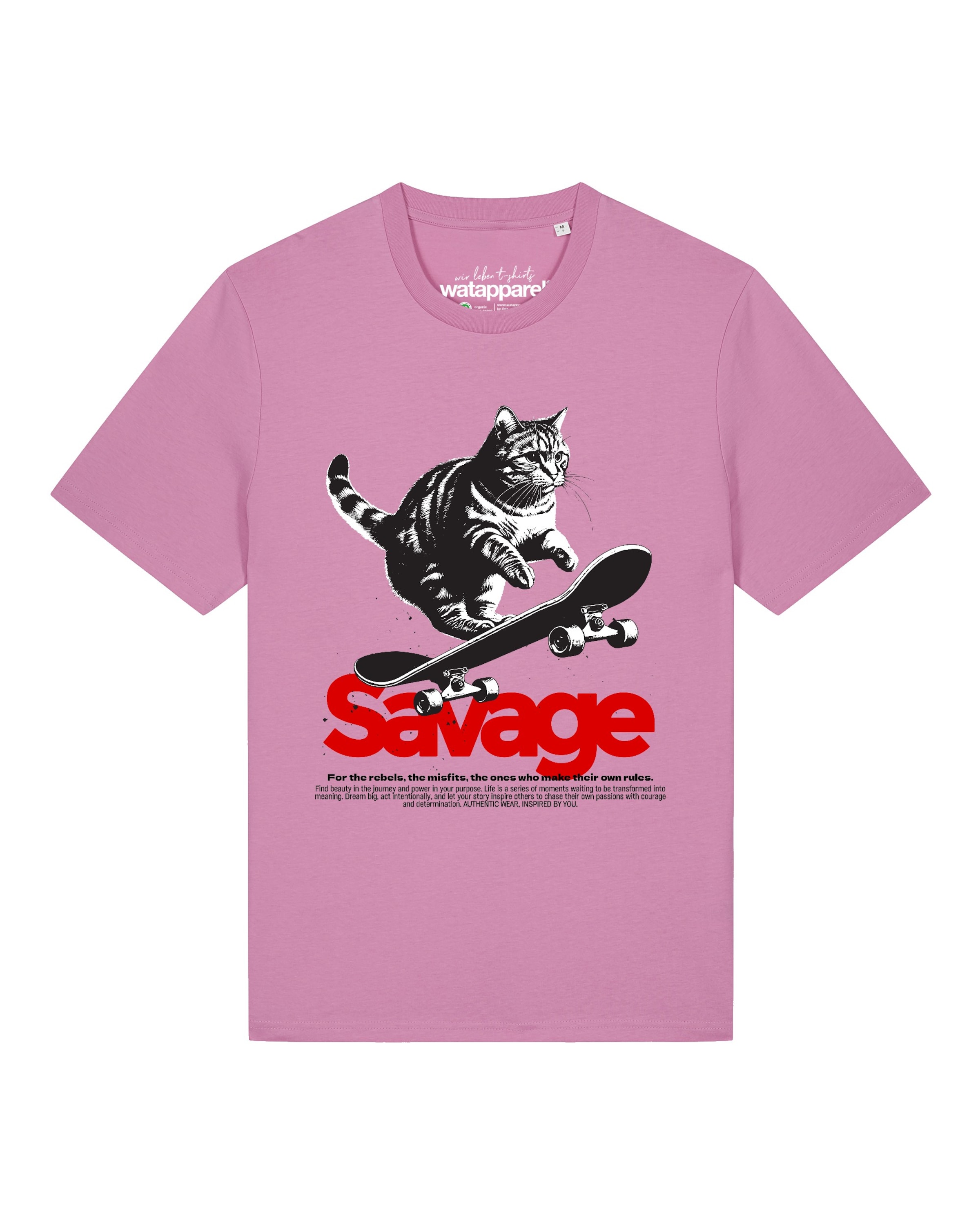 

Watapparel Футболка 'Savage cat' в цвете Rose