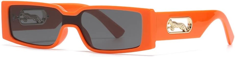 

Роскошные квадратные солнцезащитные очки в маленькой оправе для женщин и мужчин, модные винтажные очки для путешествий с изображением головы леопарда, солнцезащитные очки UV400 для мужчин generic, Orange Black