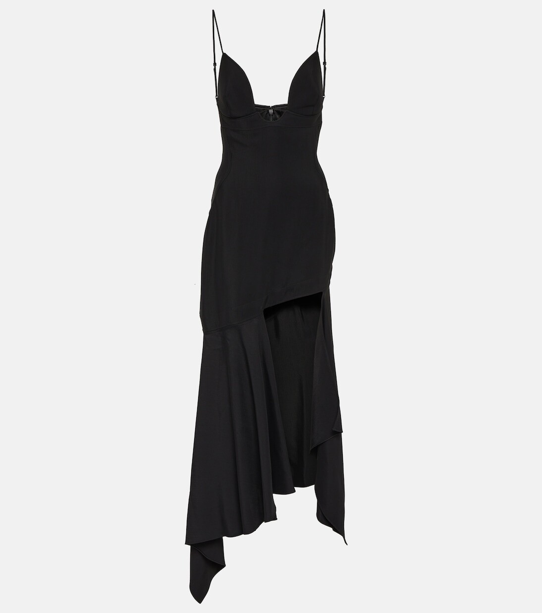 

Платье макси со вставками Mugler, черный