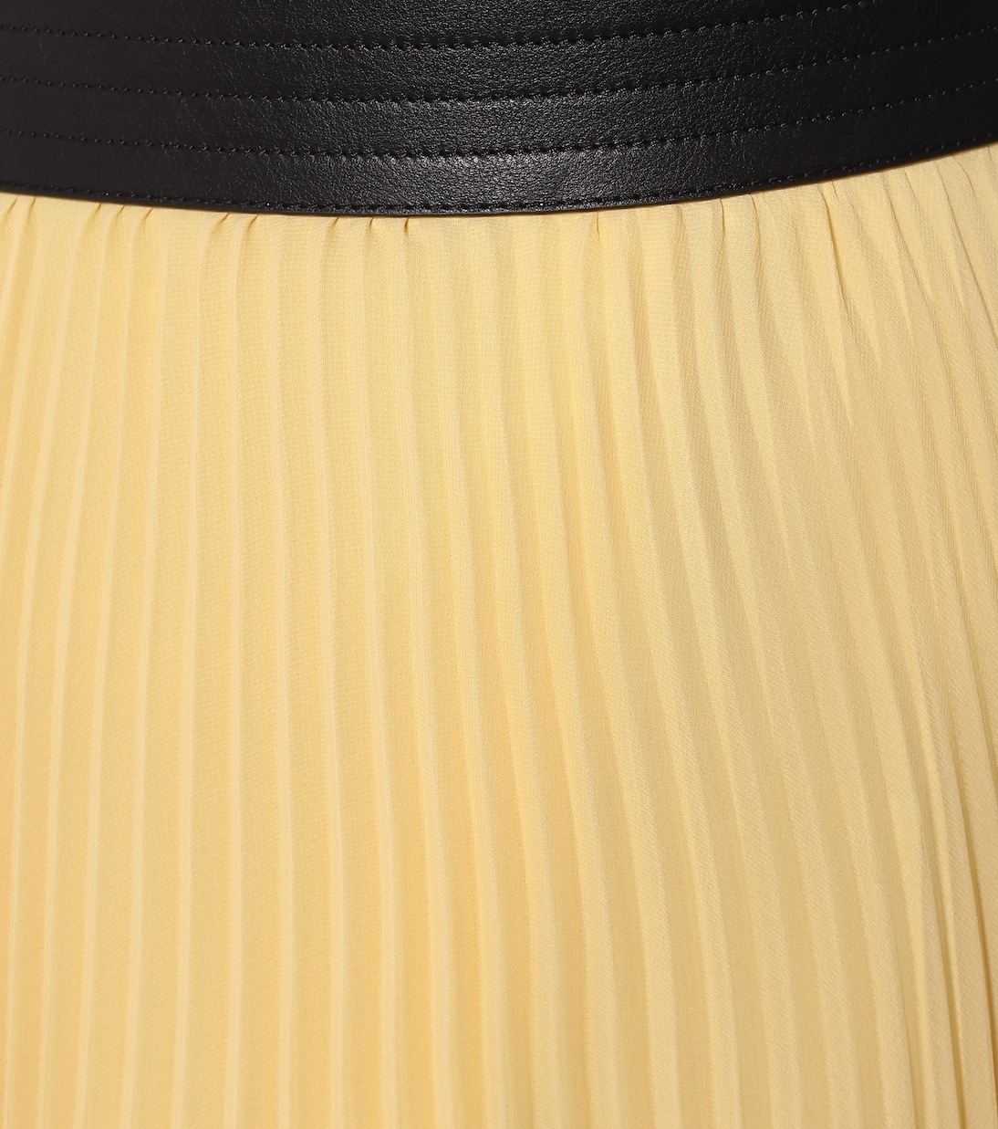 Асимметричная юбка миди из плиссированного жоржета Loewe, Light Yellow — фото 4