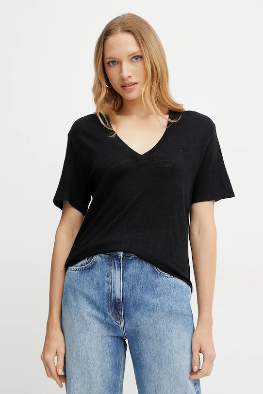 

Льняная футболка c_ela_1 BOSS Orange, черный