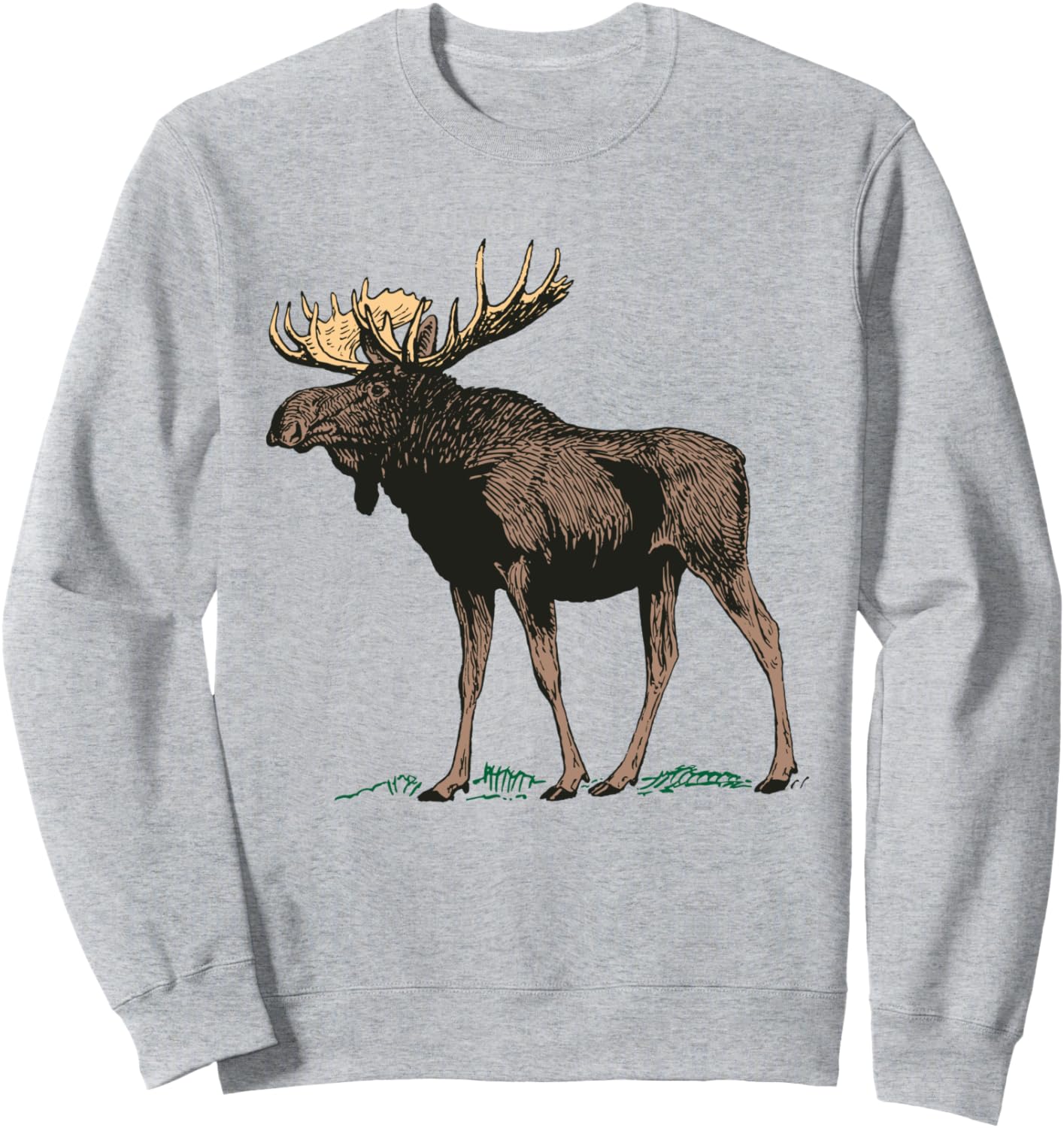 

Толстовка с изображением лося для активного отдыха на природе, походов, кемпинга, охоты и ловли животных Moose Tees, серый