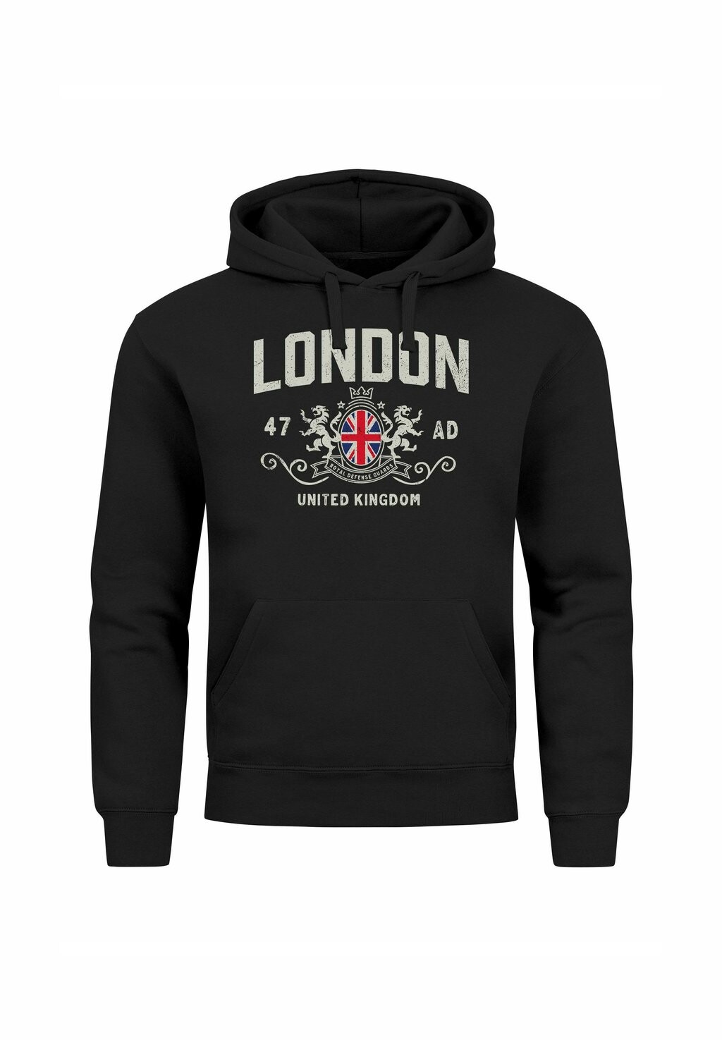 

Толстовка с капюшоном LONDON UNITED KINGDOM UNION JACK ENGLAND RETRO FASHION STREETSTYLE Neverless, антрацит