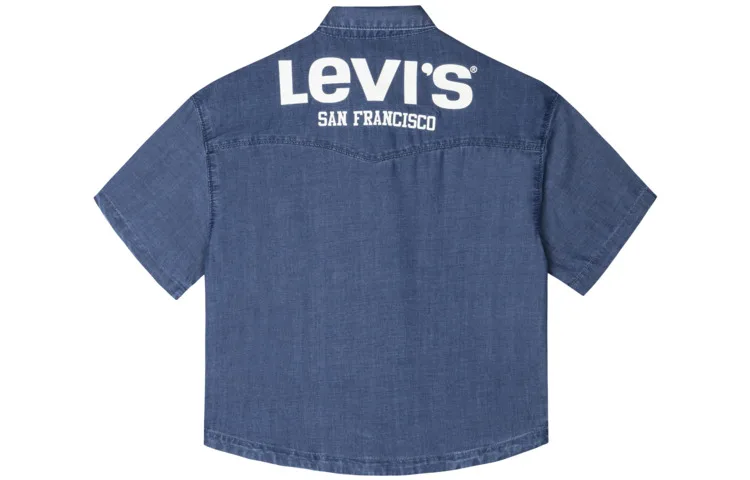 Детская джинсовая рубашка Levi's, River Bed Blue — фото 2