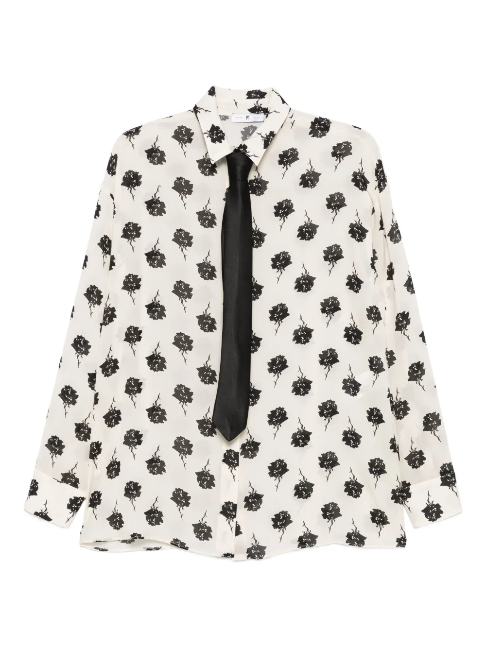 

Рубашка с цветочным декором Pt Torino, нейтральный