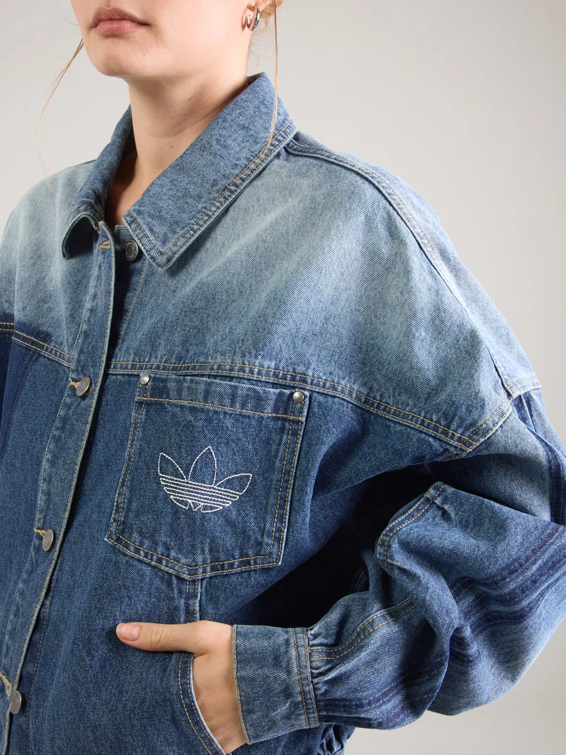 Куртка Adidas Originals Between-Season из синего джинсового материала — фото 2