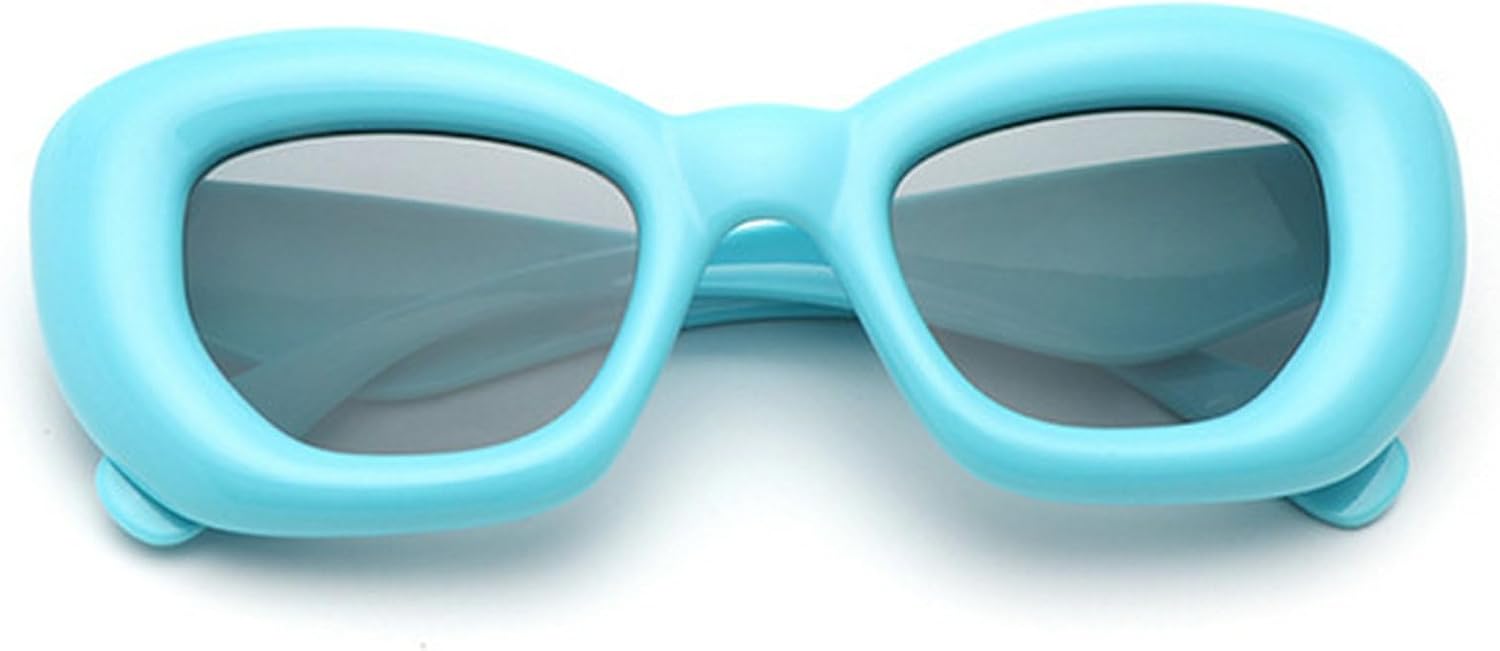 

Сексуальные надувные солнцезащитные очки «кошачий глаз» для женщин, 2023 год, роскошные винтажные панк-очки, квадратные серебристые очки, защита от УФ-излучения UV400 mincl, Blue