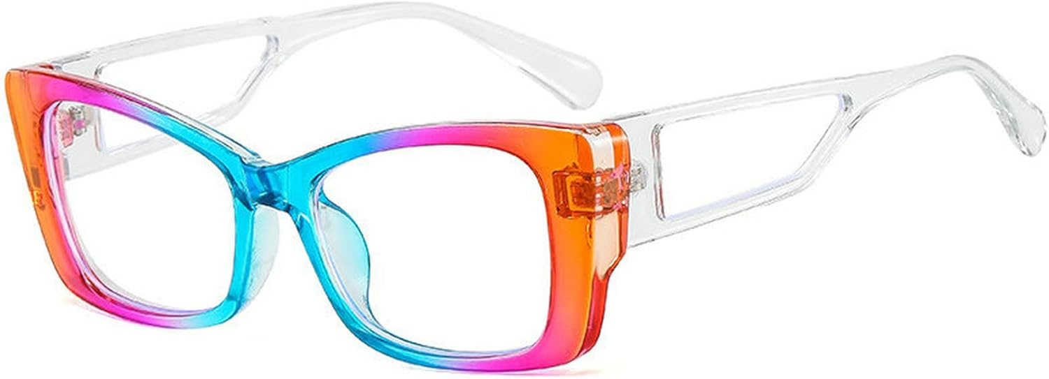 

COTIA Модные солнцезащитные очки «кошачий глаз» с разноцветными линзами для женщин, ретро-очки с двухцветной окраской для мужчин, градиентные солнцезащитные очки с защитой от УФ-излучения UV400, Blue Purple Orange