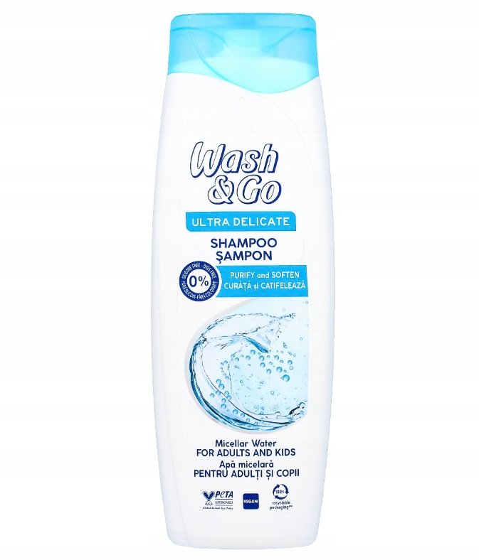 

WASH&GO очень мягкий шампунь для детей и взрослых МИЦЕЛЛЯРНАЯ ВОДА