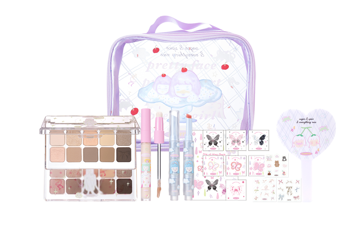 

FLORTTE Wackky Girl Dormitory Cream набор косметики Natural Brightening Skin Tone Concealing комплект из семи предметов