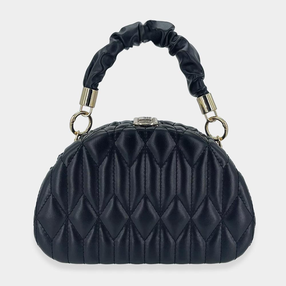 

Стеганая однотонная сумка-тоут 8.25" X 2.25" X 5.25" через плечо FASHNZFAB, черный