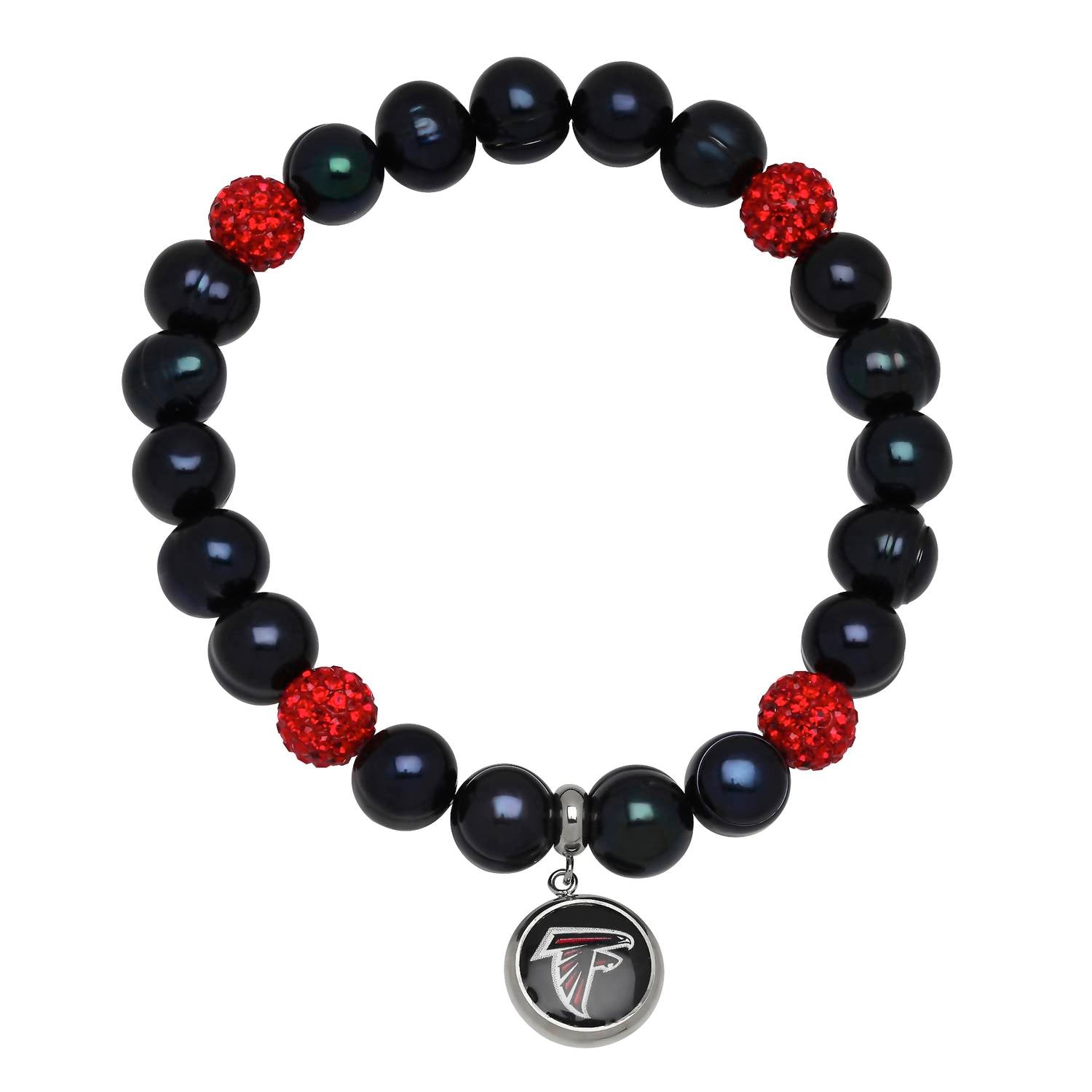 

Браслет Atlanta Falcons Stretch Pearl & Crystal в черном/красном цвете Honora, черный/красный