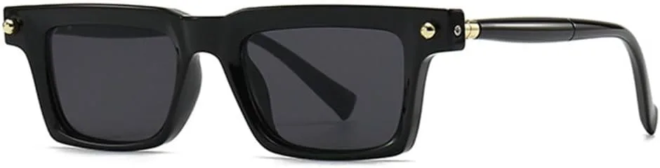 

LVTFCO Модные градиентные женские солнцезащитные очки в стиле ретро для мужчин, трендовые очки с заклепками в стиле панк, солнцезащитные очки UV400, Black Gray