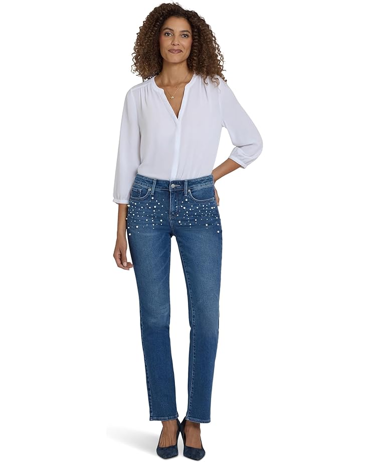 

Женские джинсы NYDJ Marilyn Straight Faux Pearl в цвете Lake Notre-Dame