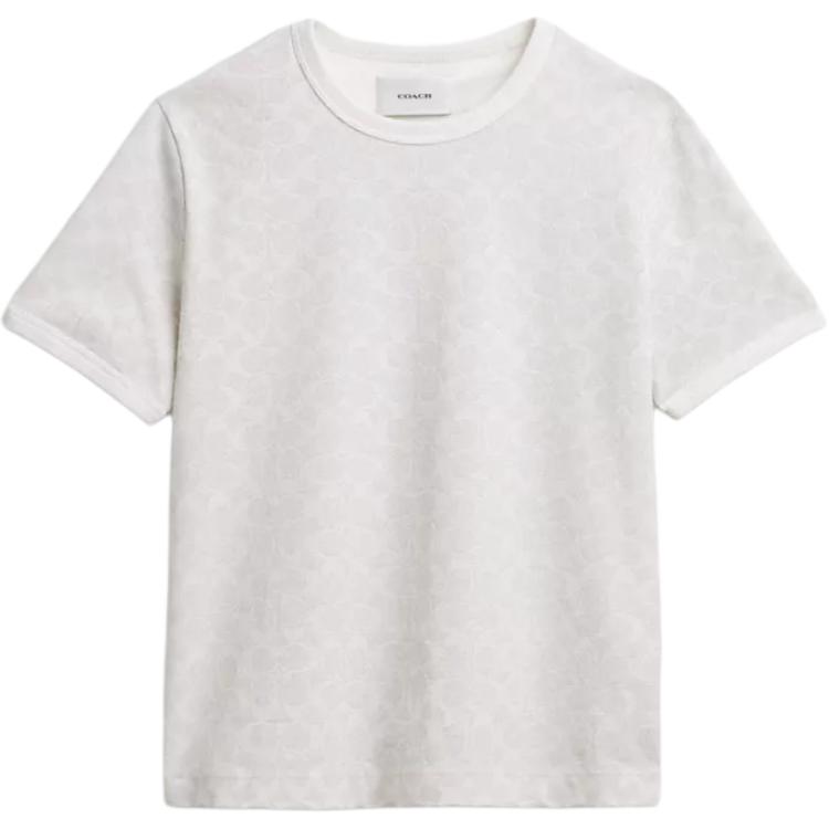 

COACH Обычная футболка женская белая, Белый, COACH Обычная футболка женская белая