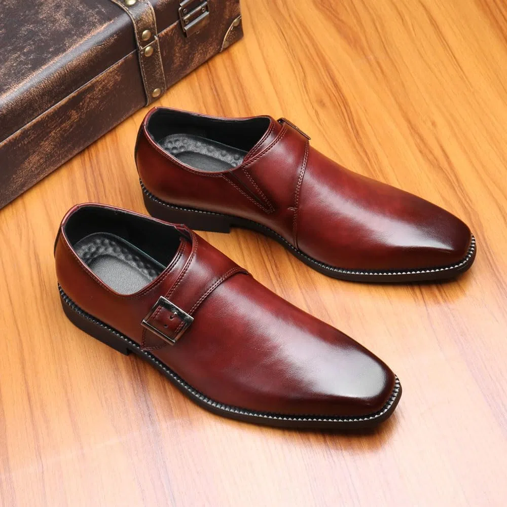 Лоферы кожаные Men's Vintage Square-Toe, Wine Red, 11 UK — фото 2