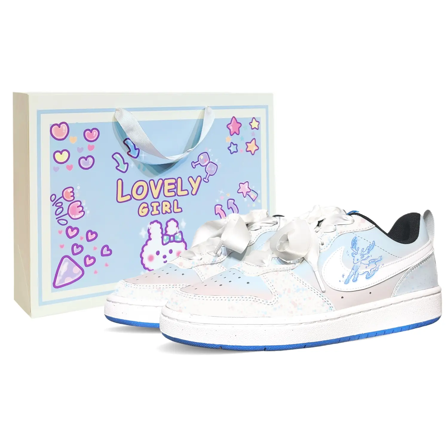 

Nike Детские низкие скейтбордистские кроссовки Court Borough из синтетической кожи с амортизацией, износостойкие, синего и розового цвета, для подростков