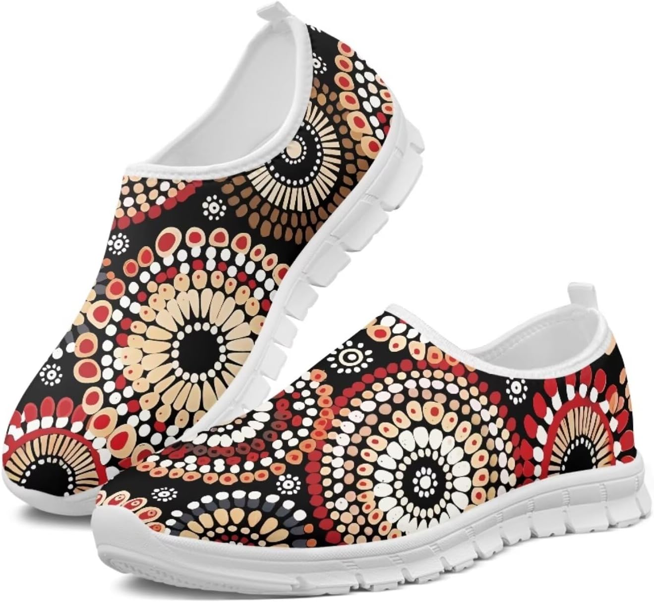 

Мужские слипоны Twousenru, удобные лоферы, легкие повседневные широкие кроссовки из ткани для прогулок и путешествий, Boho Floral