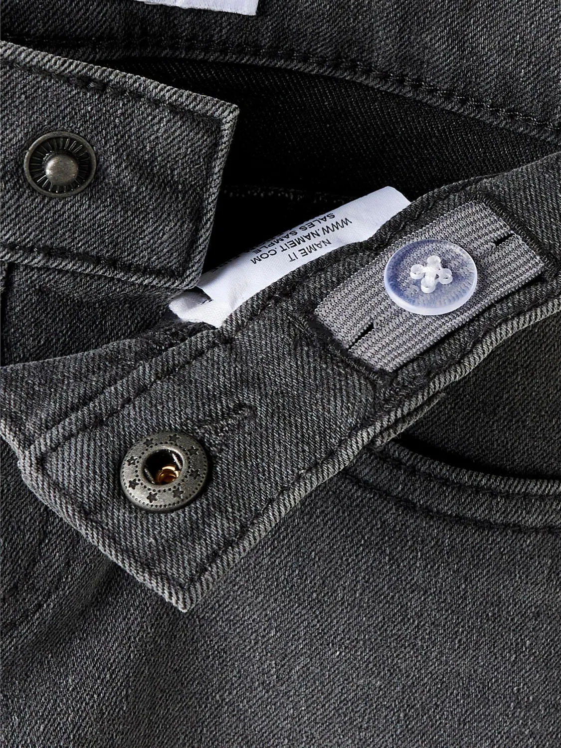 Джинсы широкие, деним, Name it, medium grey denim — фото 4