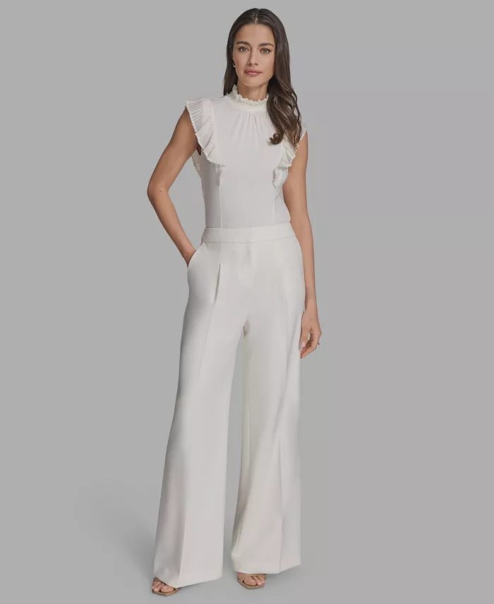 

Женские плиссированные брюки широкого кроя BCBG, белый