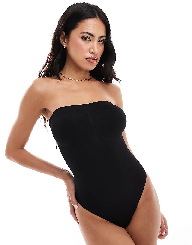 

Bodyfashion бандо бесшовные стринги боди черного цвета Magic