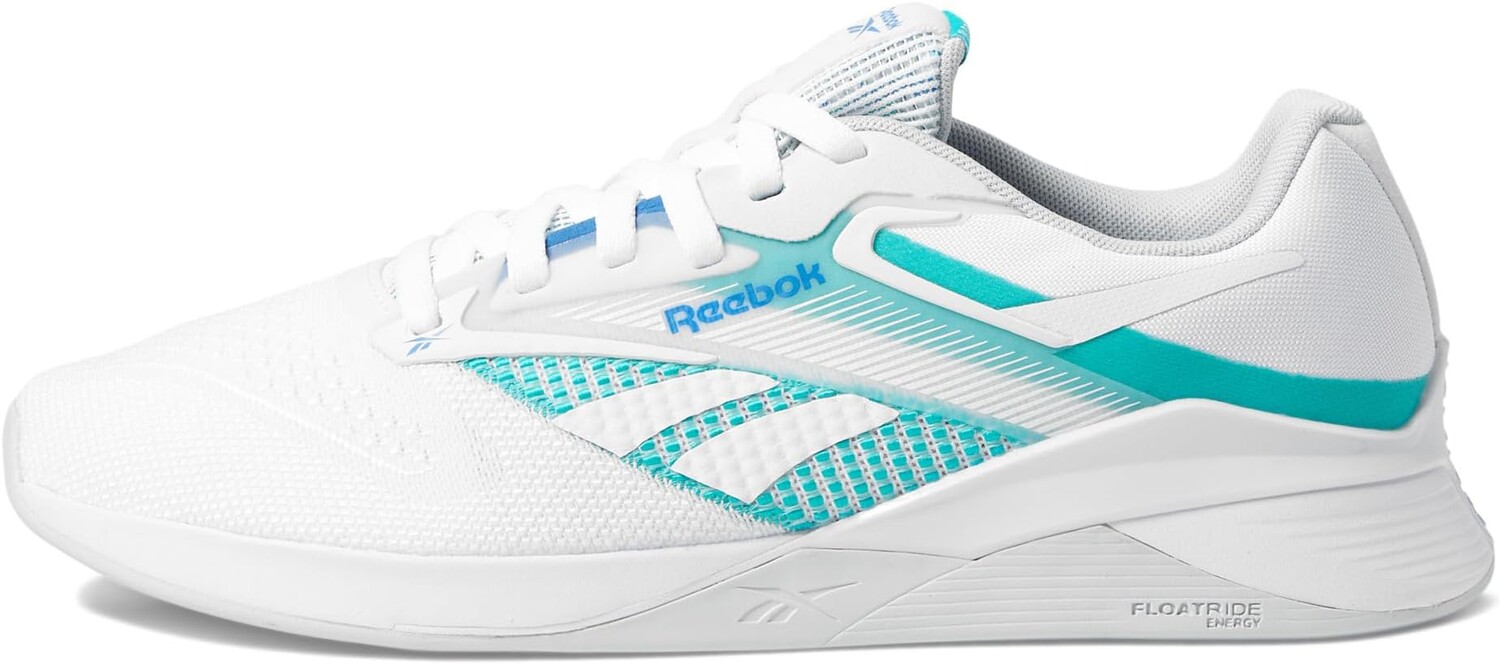 Кроссовки Reebok Women's Nano X4, цвет White/Unleashed Green/Kinetic Blue — фото 4