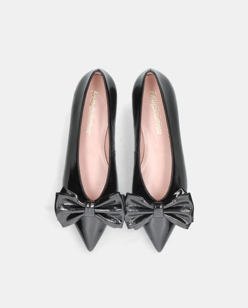 Женские балетки Ella из мягкой кожи с большим бантом Pretty Ballerinas, черный — фото 2