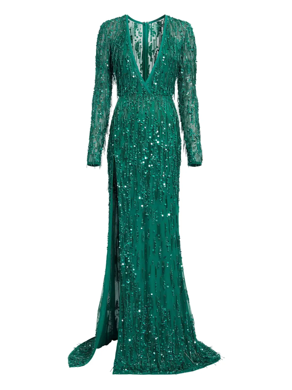 

Макси-платье с бисерной отделкой Elie Saab, зеленый