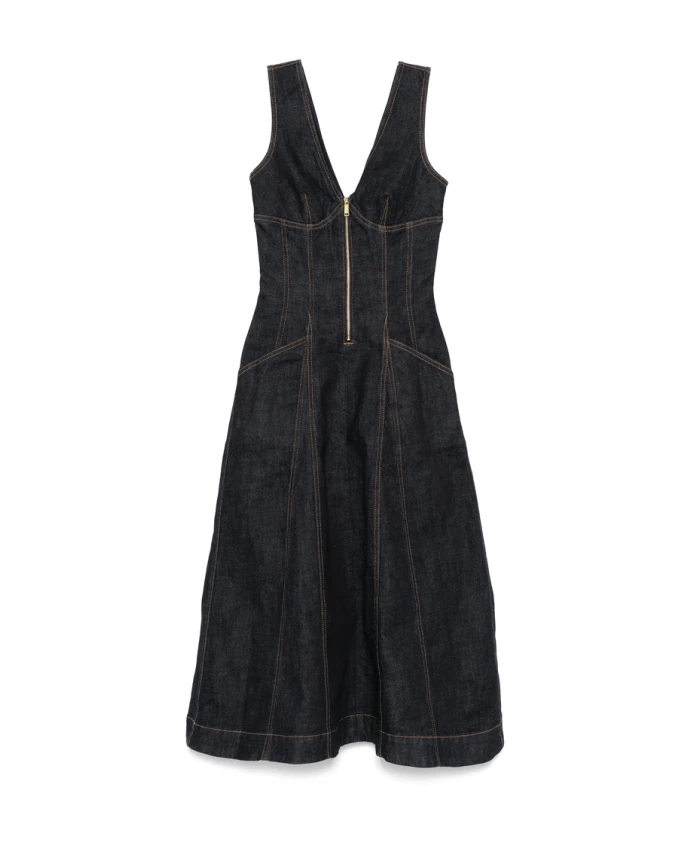 

Темно-Синее платье с расклешенной юбкой Self Portrait, синий