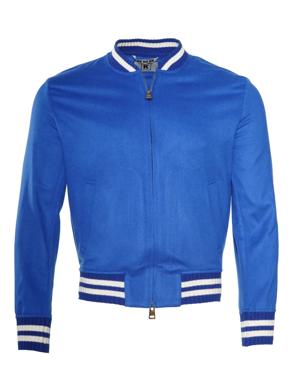 

Кашемировая куртка Kired Didier с отделкой в рубчик Kiton, синий