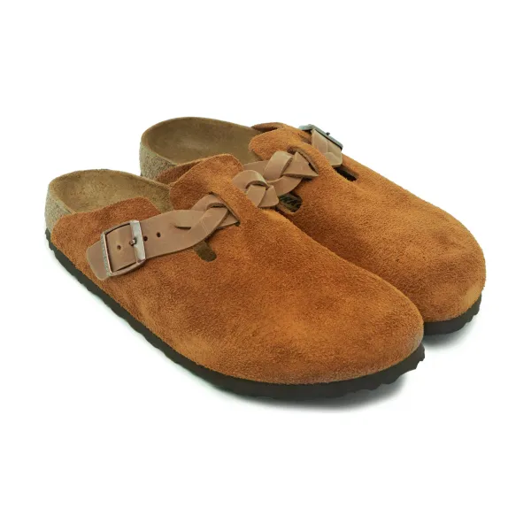 Кожаные бостонские тапочки Birkenstock, коричневый — фото 2