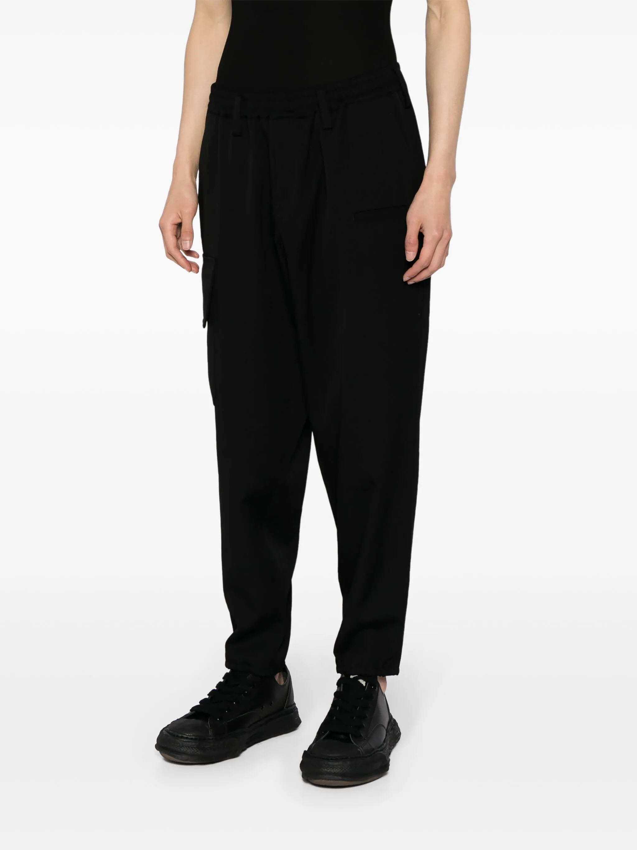 Зауженные шерстяные брюки Yohji Yamamoto, черный — фото 3