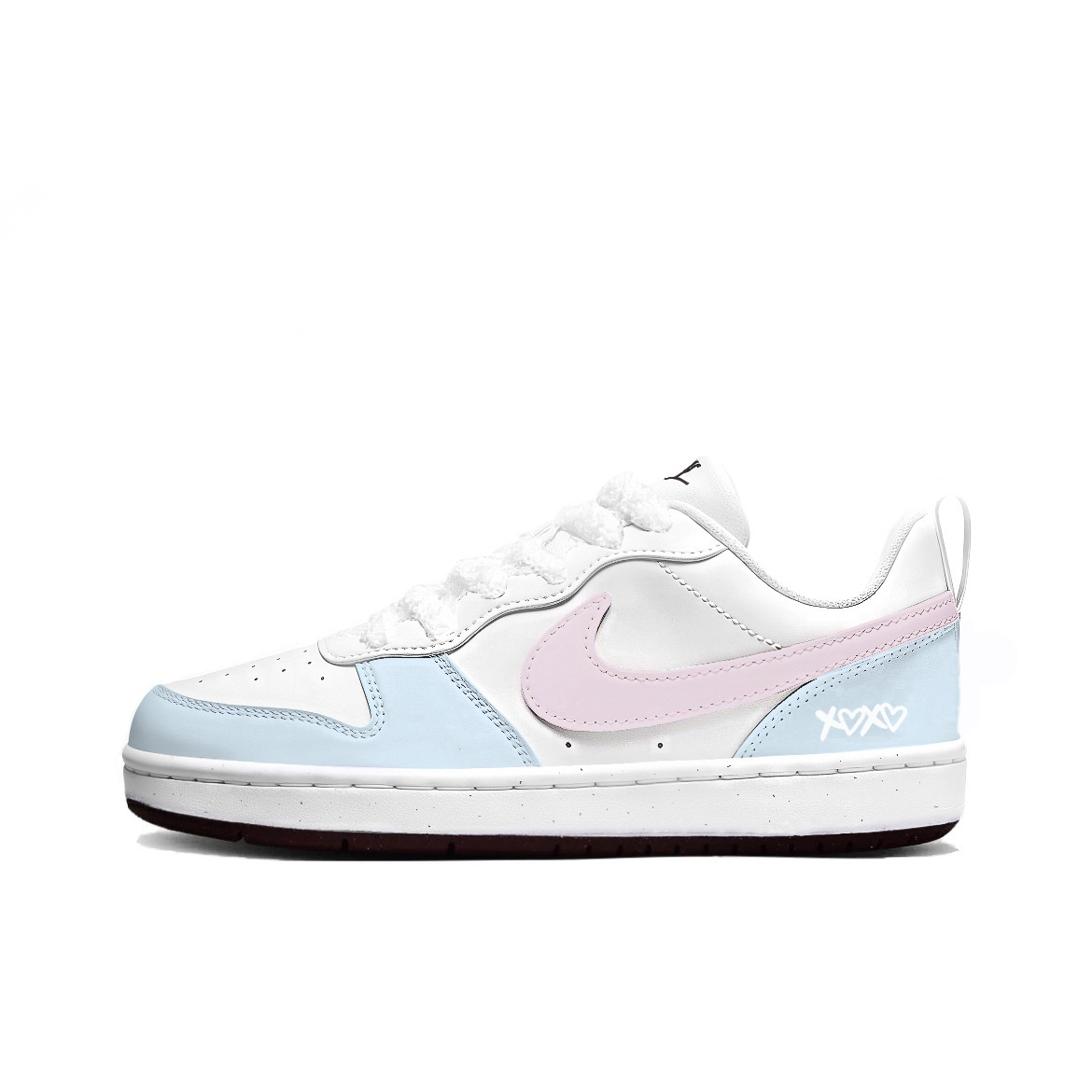 

Nike Детские кроссовки для скейтбординга Court Borough Peach Sea Salt с амортизацией, износостойкие, низкие, для подростков