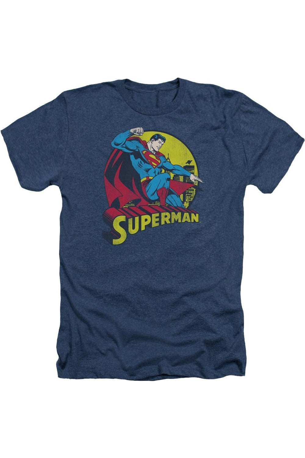 

DC Comics Big Blue Adult Heather футболка / футболка Gildan, темно-синий
