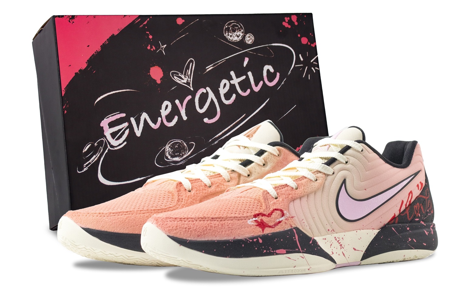 

Nike Кроссовки баскетбольные Ja Morant 2 Heartbeat Abrasion Resistant низкие мужские white pink